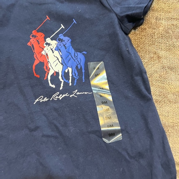 NWT Polo Ralph Lauren Navy Baby Romper /Onesie- Size 9 Months - Picture 2 of 4